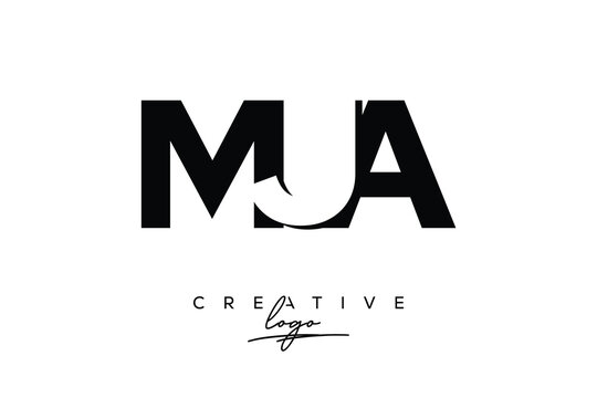 MJA Creative Minimalistic Negative Space Latter Logo with Modern Monogram for Branding and Business Letter mark Logo with Initial Letters Logo Design for Branding.	