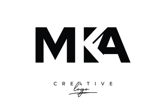 MKA Creative Minimalistic Negative Space Latter Logo with Modern Monogram for Branding and Business Letter mark Logo with Initial Letters Logo Design for Branding.	