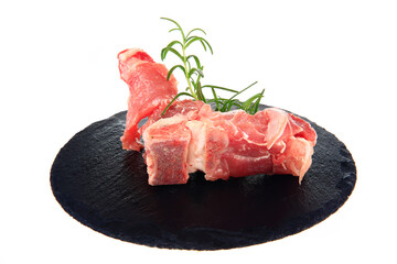 Fresh pork chop on a white background