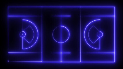 Multi-Use Playfield aerial ,neon light Aerial view of a multi-use playfield with soccer and lacrosse. batting cages, skateboard park and softball fields with lights. black background 4k video . - Powered by Adobe