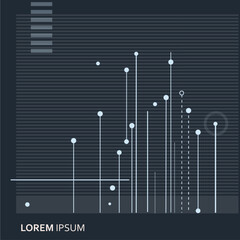 Futuristic Abstract Data Visualization with Geometric Nodes. Vector Design