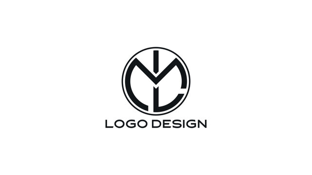 Minimalist ML monogram logo design in clean circular style with black typography, ideal for professional branding, modern corporate identity, and creative business use.