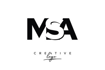 MSA Creative Minimalistic Negative Space Latter Logo with Modern Monogram for Branding and Business Letter mark Logo with Initial Letters Logo Design for Branding.	