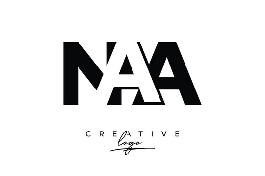 NAA Creative Minimalistic Negative Space Latter Logo with Modern Monogram for Branding and Business Letter mark Logo with Initial Letters Logo Design for Branding.	