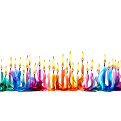 Vibrant birthday candles casting a warm glow, perfect for celebrations and festive occasions, creating joyous memories and magical moments