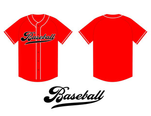 Baseball jersey template red Typography Baseball raglan style