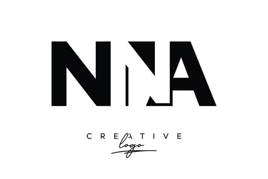 NNA Creative Minimalistic Negative Space Latter Logo with Modern Monogram for Branding and Business Letter mark Logo with Initial Letters Logo Design for Branding.	
