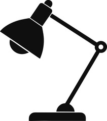 Desk lamp silhouette  vector black , white background 