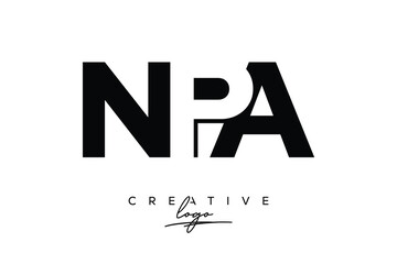 NPA Creative Minimalistic Negative Space Latter Logo with Modern Monogram for Branding and Business Letter mark Logo with Initial Letters Logo Design for Branding.	