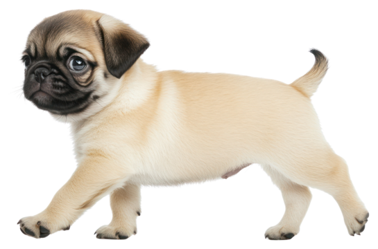 PNG Pug puppy walking pug dog pet.