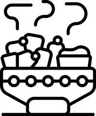 Hot pot ingredients simmering, releasing fragrant steam, symbolizing a delicious meal in preparation