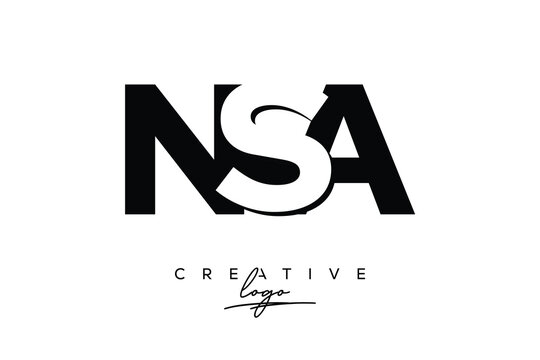 NSA Creative Minimalistic Negative Space Latter Logo with Modern Monogram for Branding and Business Letter mark Logo with Initial Letters Logo Design for Branding.	