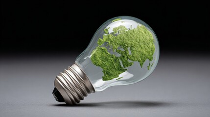 Eco-conscious innovation depicted by lush green planet bulb, embodying Earth Day spirit and sustainable energy revolution