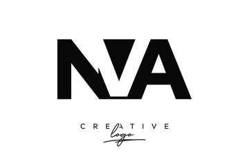 NVA Creative Minimalistic Negative Space Latter Logo with Modern Monogram for Branding and Business Letter mark Logo with Initial Letters Logo Design for Branding.	