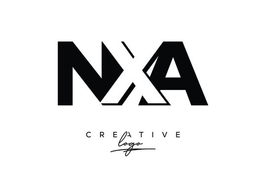 NXA Creative Minimalistic Negative Space Latter Logo with Modern Monogram for Branding and Business Letter mark Logo with Initial Letters Logo Design for Branding.	