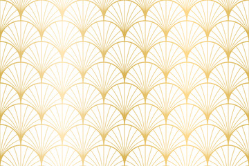 Decorative art deco circle pattern with fan shape and line.  luxury repeat nouveau background. Simple, round elements texture. Luxury, elegant, vintage print for textile, linen, card, wrapping paper