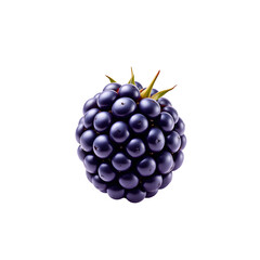 Fototapeta premium Ripe Blackberry, isolated on transparent background
