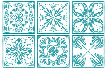 Decorative Ornamental Tiles Set PNG