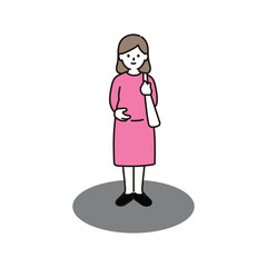 standing pregnant woman icon flat