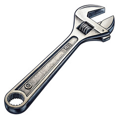 Adjustable wrench tool illustration, a versatile instrument for various repair and maintenance tasks