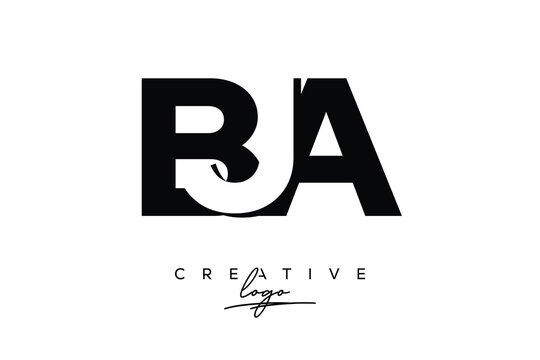 BJA Creative Minimalistic Negative Space Latter Logo with Modern Monogram for Branding and Business Letter mark Logo with Initial Letters Logo Design for Branding.	