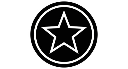 Minimalist black and white star rating icon or quality symbol representing excellence and achievement for modern graphic design projects and user interface elements