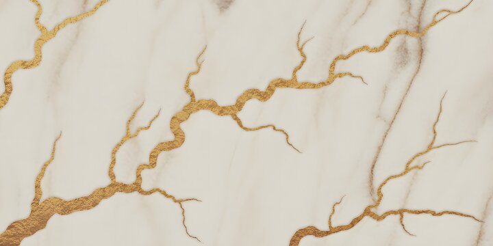 Golden Lightning Tree Fractured Vanilla Marble