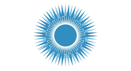 Modern digital illustration featuring a vibrant blue abstract radial pattern, evoking dynamic energy and a futuristic, technological aesthetic