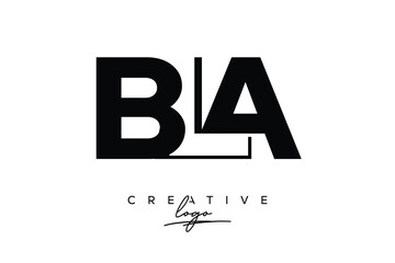 BLA Creative Minimalistic Negative Space Latter Logo with Modern Monogram for Branding and Business Letter mark Logo with Initial Letters Logo Design for Branding.	
