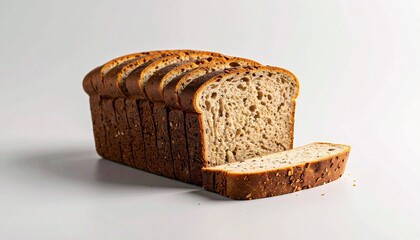 Sliced Loaf of Whole Grain Bread Studio Shot.