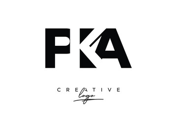 PKA Creative Minimalistic Negative Space Latter Logo with Modern Monogram for Branding and Business Letter mark Logo with Initial Letters Logo Design for Branding.	