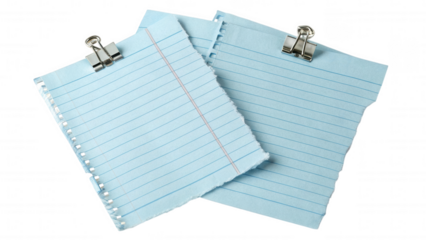 blank note paper on blue background
