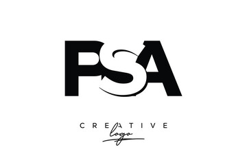 PSA Creative Minimalistic Negative Space Latter Logo with Modern Monogram for Branding and Business Letter mark Logo with Initial Letters Logo Design for Branding.	