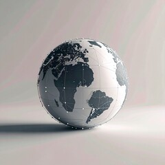 Global Network Connection Abstract World Map Sphere.