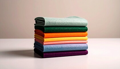 Stack of Colorful Felt Fabric Squares for Crafts and DIY Projects.