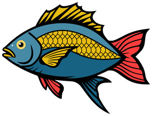 Bright Colorful Fish Graphics Digital Art