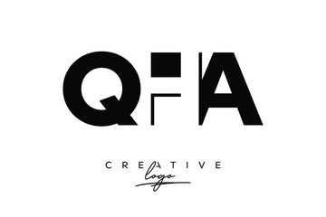 QHA Creative Minimalistic Negative Space Latter Logo with Modern Monogram for Branding and Business Letter mark Logo with Initial Letters Logo Design for Branding.	