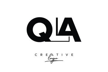 QLA Creative Minimalistic Negative Space Latter Logo with Modern Monogram for Branding and Business Letter mark Logo with Initial Letters Logo Design for Branding.	