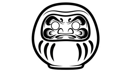 Graphic representation of a traditional Japanese Daruma doll, a powerful symbol of good luck, perseverance, and goal setting, embodying resilience and cultural heritage