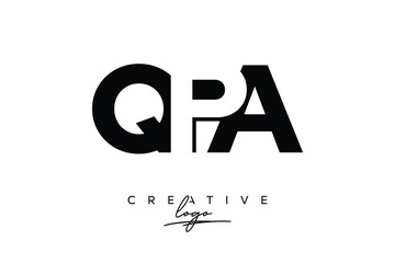 QPA Creative Minimalistic Negative Space Latter Logo with Modern Monogram for Branding and Business Letter mark Logo with Initial Letters Logo Design for Branding.	