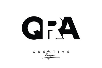 QRA Creative Minimalistic Negative Space Latter Logo with Modern Monogram for Branding and Business Letter mark Logo with Initial Letters Logo Design for Branding.	