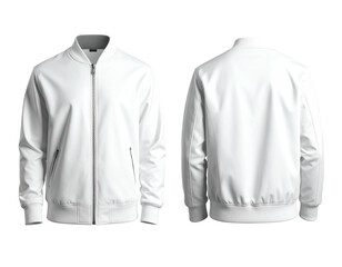 Blank white bomber jacket, front and back views (11)