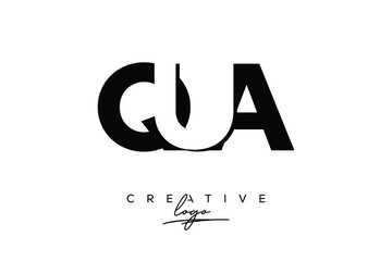 QUA Creative Minimalistic Negative Space Latter Logo with Modern Monogram for Branding and Business Letter mark Logo with Initial Letters Logo Design for Branding.	