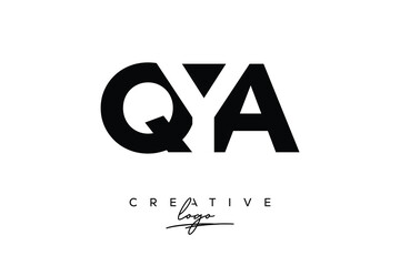 QYA Creative Minimalistic Negative Space Latter Logo with Modern Monogram for Branding and Business Letter mark Logo with Initial Letters Logo Design for Branding.	