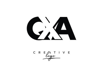 QXA Creative Minimalistic Negative Space Latter Logo with Modern Monogram for Branding and Business Letter mark Logo with Initial Letters Logo Design for Branding.	