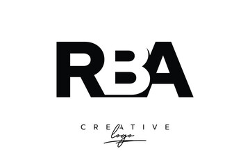 RBA Creative Minimalistic Negative Space Latter Logo with Modern Monogram for Branding and Business Letter mark Logo with Initial Letters Logo Design for Branding.	