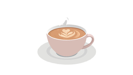 Latte art coffee cup vector illustration for cafe menu design and coffee shop marketing material asset