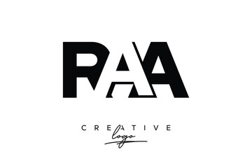 RAA Creative Minimalistic Negative Space Latter Logo with Modern Monogram for Branding and Business Letter mark Logo with Initial Letters Logo Design for Branding.	
