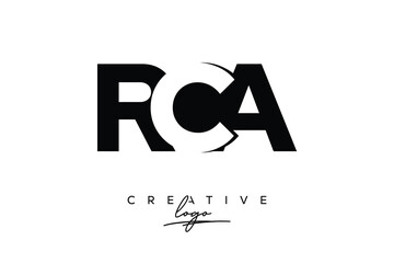 RCA Creative Minimalistic Negative Space Latter Logo with Modern Monogram for Branding and Business Letter mark Logo with Initial Letters Logo Design for Branding.	