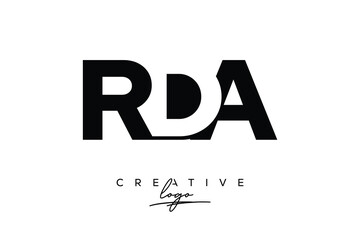 RDA Creative Minimalistic Negative Space Latter Logo with Modern Monogram for Branding and Business Letter mark Logo with Initial Letters Logo Design for Branding.	